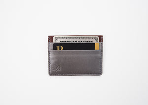 4 Pocket Card Holder - Gray/Burgundy